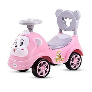 Baybee Monkey Baby Ride on/Kids Ride on Toys - Kids Ride On Push Car for Children Kids Toy Baby Car Suitable for Boys & Girls 1 - 3 Years (Pink)