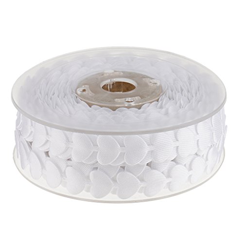 MagiDeal 20 Meter Herz geformte Spitzenband Geschenkband Dekoband Selbstklebend Lace Deko Hochzeit Weihnachten DIY Dekoration - Weiß, 20 Meters x 15mm