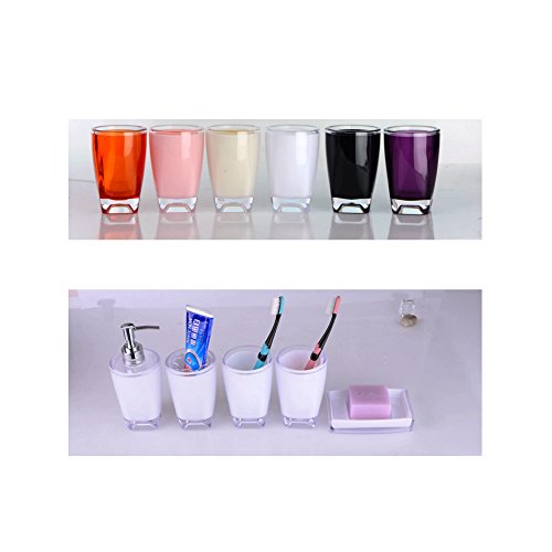 Bad Accessoires Set, 5-teilig Badezimmer-Set Seifenspender Zahnbürstenhalter/Zahnputzbecher Seifenschale - 4