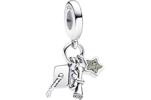 Feitery La Graduación Charm Compatible Pandora Pulsera Joyas Marineras de Verano Murano Glass Charms Abalorios para Mujer