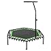 Produktbild Tomasa Fitness Sport Trampolin 13 x 128 x 26cm jumping trampolin draußen gartentrampolin mit verstellbarem Lenker 115-145cm (Grün)