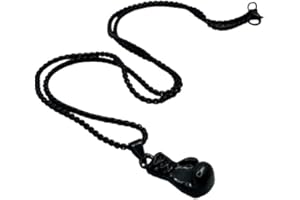 B.a.u.q.o.o. Ciondolo Guantone Boxe Collana Pendente Uomo Colore Nero Apollo Creed Forte Personalità Accessori Auto Alì Ciondolo Uomo Idea Regalo