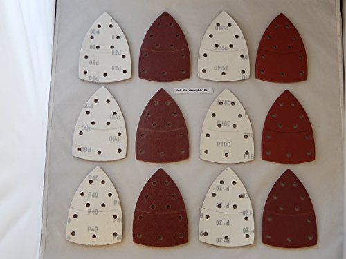 60 Stück Klett-Schleifblätter 105×152 mm Körnung je 10 x 40/60/80/120/180/240 für Multischleifer Bosch PSM 80 A, PSM 100 A, PSM 160 A, PSM 200 AGE, Prio, Ventaro, Skil Octo 7208 usw. - 2