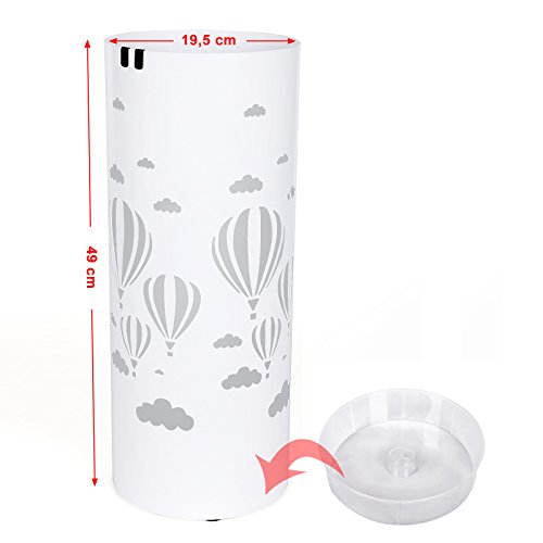 Songmics metall Schirmständer Wasserauffangschale und Haken werden verschenkt rund Ø19,5 x 49 cm weiß Regenschirmständer Regenschirm LUC02W - 3