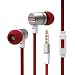 Produktbild Gtide 3.5 mm In-Ear-Stereo-Flach Wired Earbuds Kopfhörer mit In-line-Mic / Metallgehäuse/Mic und Lautstärkeregelung / Freisprechfunktion / Geräusch-Isolation Kopfhörer für Handy / Tablet / PC / MP3-Player / iPod / Computer (1.2 m / 3.9ft)(rot)