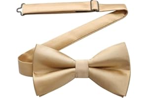 HISDERN Paisley Cuello Floral Pajarita Mariposa de banquete de boda ajustable Pata de lazo Pre-Atada