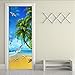 Produktbild Xbwy 3D Fototapete Tür Aufkleber Mittelmeer Seascape Strand Fototapete Pvc Wasserdicht Feuchtigkeitsbeständige Türen Renovierung Aufkleber-120X100Cm
