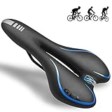 ▶【Gel Fahrrad Sattel】Hergestellt aus künstlichem Fett, ist es sehr bequem und auch für lange Reisen schmerzfrei. Durch das hohle Design kann es den Druck auf den Damm reduzieren und für Luftzirkulation und Komfort auf langen Reisen sorgen.