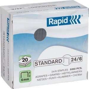 Preisvergleich Produktbild 10 x Rapid Heftklammern 24 / 6 verzinkt VE=5000 Stück