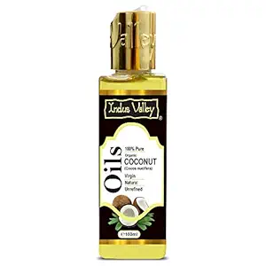 INDUS VALLEY Coconut Carrier Oil 100% Pure Natural & Undiluted Oil - Cold Pressed, Aromatherapy - Ideal for hair loss Treatment, Hair Growth, Skin (100ml)