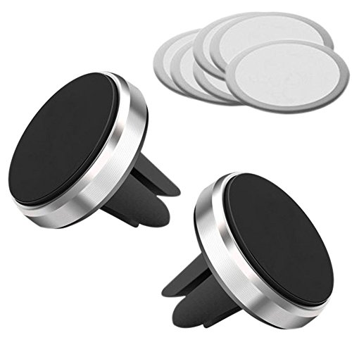 COFIT Air Vent Magnetic Car Mount Holder Universal for Smartphone, GPS, Mini Tablet - 2Pcs Mount Holders, 6Pcs Adhesive Metal Plates