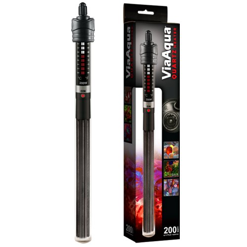 ViaAqua200-Watt Quartz Glass Submersible Heater with Built-In Thermostat