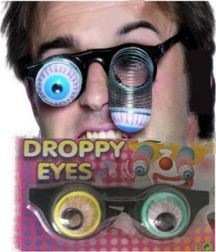Droppy Eyes ET-Brille mit Spiralen und herausfallenden Augen - Scherzbrille