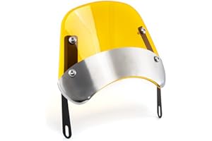 EVOMOSA Parabrisas Moto Universal Parabrisas Deflector de Viento para 5'' - 7'' Faro Motocicleta (Amarillo)