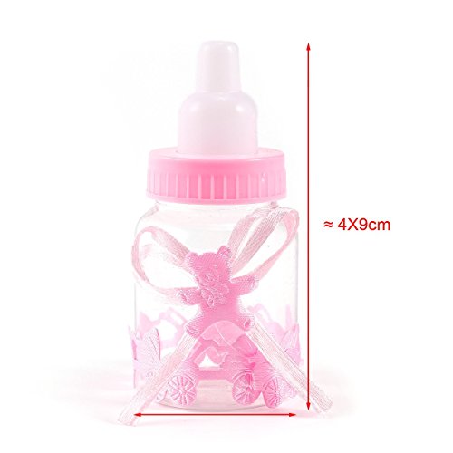 24er Rosa Milchflasche Babyflasche Baby Taufe Geburt Babyshower Party Tischdeko Gastgeschenke - 2