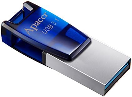 USB Flash Drive Apacer Dual Interface of Micro USB &amp; USB 3.1 Gen 1 Type -A 64GB Memory Stick for Android mobile devices AH179 Blue