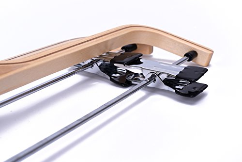 J.S.Kleiderhaken, Hosen-Aufhänger Hosenspanner Kleiderbügel Klemmbügel Hosenhalter Hosenbügel aus Holz mit Anti-Rost-Haken und verstellbaren Klemmen, Naturoptik – 5 stück - 7
