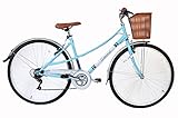 Muddy Fox Women's Chic Ladies Vintage Hybrid 6 Gear City Bike, Light Blue, 18-Inch