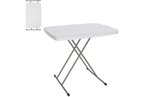 LOLAhome Mesa Regulable en Altura, de Acero Anticorrosión y HDPE (De 76x50x71,5 cm) | Resistente, fácil Transporte, fácil Montaje | Ideal Acampadas, Picnic, Catering, Jardín, Terraza