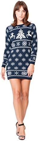 New Camp Ltd Ladies Womens Novelty Christmas Xmas Knitted Tunic Retro Reindeer Fairisle Dress Jumper Sweater Christmas Xmas 2017 Exclusively Sizes 6 To 26