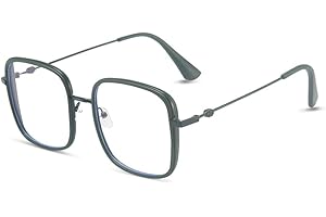 AOOLIA Quadrat Blaulichtfilter Brille für Damen Herren, Retro Frame Ohne Stärke Brille Computer Anti-Blaulicht Brillen