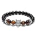 Produktbild ZUXIANWANG Stein Armband,Punk Gothic Wolf Armband Cz Krone Tier Hauptmens Braclet Für Männliche Junge Coole Biker Hand Schmuck Homme Silber