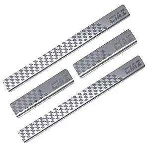 Galio Car Footsteps Scuff Plate Sill Guard Stainless Steel (After-Market) Compatible with Ciaz (2015 Onwards) Ciaz