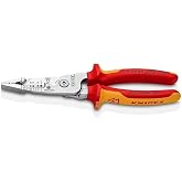 KNIPEX Electrician's pliers metric model chrome insulated with multi-component sleeves, according to VDE standard 200 mm, 13