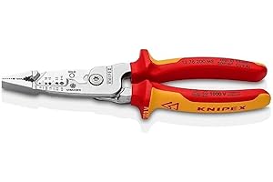 KNIPEX Alicate de electricista multifunción modelo métrico cromado aislados con fundas multicomponentes, según norma VDE 200 mm, 13 76 200 ME