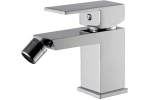 VALAZ Grifo Bidet Cromado | Grifo Monomando Lavabo, Mezclador Agua Fría y Caliente, Ahorro de Agua | Instalación Facil y Rápida | Latón, Inoxidable, Elegante, Cuadrado, Serie Segura