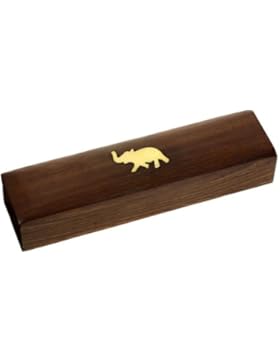 Indischer Elefanten-Schmuckbehälter - Kleines Holzkästchen 20 x 5 x 3,1 cm - Schmuckkästchen für Halsketten