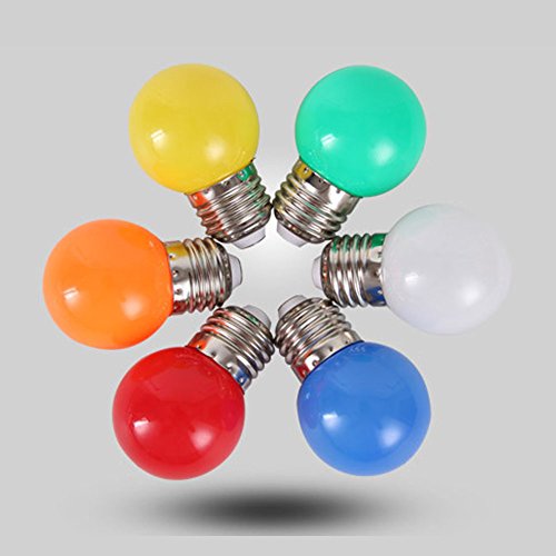 Janecrafts 1 Stück 3 Watt E27 LED Tropfenlampe Glühlampefür Biergartenlichterkette Bunt - 4