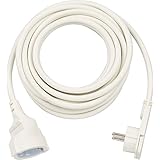 Brennenstuhl – Cable alargador con enchufe de ángulo 10 m H05VV-F3G1,5 Blanco, 1 pieza, blanco, 1168980250