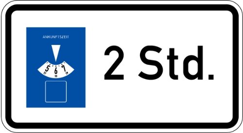 Preisvergleich Produktbild LEMAX® Schild Alu Parkscheibe 2 Std. Verkehrszeichen 1040 / 32 330x600mm reflektierend