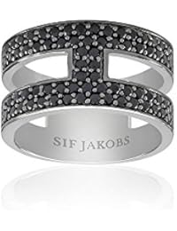 Sif Jacob joyas anillo Ladies Foggio negro circones