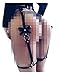 Price comparison product image keland Women's Sexy Punk Leather Adjustable Body Harness Waist Leg Garter Cage Belt (Black Three)