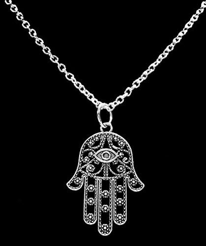 Hamsa Hand Fatima Eye Of God Eye Jewish Religious Faith Gift Necklace