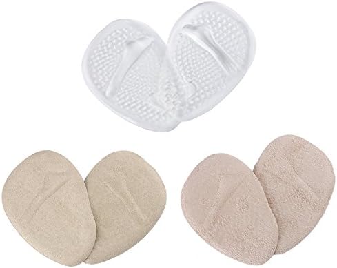 Shorwin Forefoot Pads, Ball of Foot Cushion Gel Cushion Pain Relief Reusable Metatarsalgia Treatment,3 Pairs