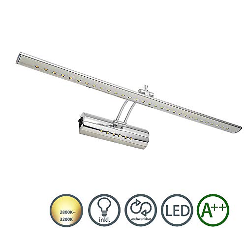 Preisvergleich Produktbild HENGDA LED Spiegelleuchte Schminklicht Spiegellampe Schrankleuchte Wandlampe mit Schalter für Möbel Spiegel und Bad 180° einstellbar Edelstahl (11W Warmweiß)