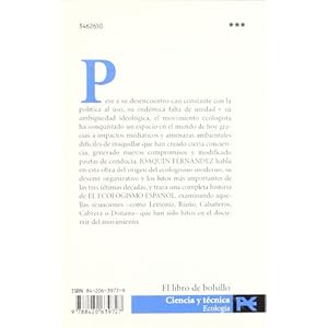 El ecologísmo español (El Libro De Bolsillo - Ciencias)