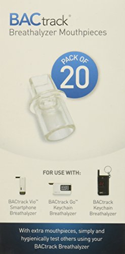 BACtrackKeychain Breathalyser Mouthpieces (20 Count), Compatible with BACtrack Keychain, Go, VIO and T60 Breath Alcohol Testers, Not Compatible with BACtrack C6 and C8 Breathalyzers