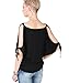 3895-BLK-14: Oversized Batwing Split Off Shoulder Sleeve Baggy Jersey Long Top T Shirt
