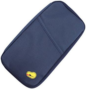 Passport Wallets Organizer, Travel Wallet Passport Holder Document Card Organiser Case with Hand Strap Zip Closure Passport Money Boarding Passes, Travel wallet with zippered pockets (Navy)