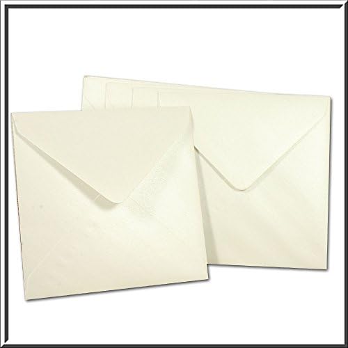 Pocketfold Invites Navy Blue Pearlescent Square Pocketfold Invitations (White Pearl Envelopes x 10)
