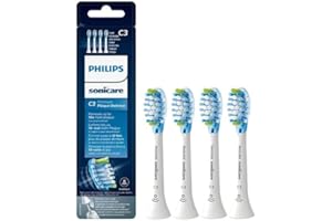 Philips Sonicare Original C3 Premium Plaque Defence Standard Sonic Toothbrush Heads - 4 Pack in White (Model HX9044/17)