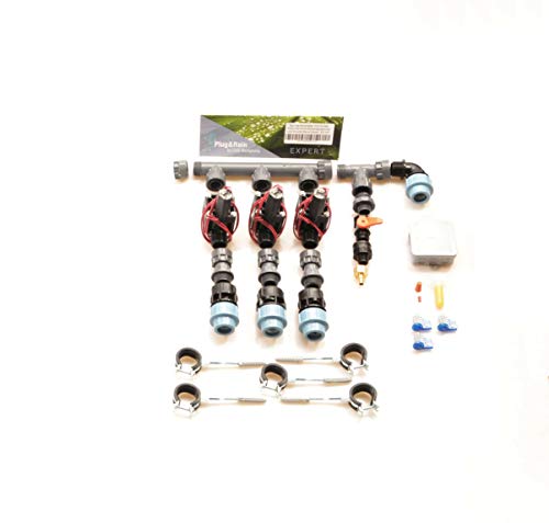 Plug&Rain 3er-Ventilverteiler mit Hunter PGV mit Durchflussregulierung und Druckluftanschluss, 25 mm (3/4") Expert