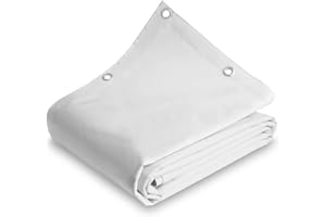 TELOMERITI® - Telo/Telone in PVC 650gr/mq con Occhielli in Alluminio, Rinforzato, tipo da camion, Impermeabile, Copritutto Da Esterno, Vari Colori, Made in Italy (Bianco, 4x10 Metri (40 MQ))