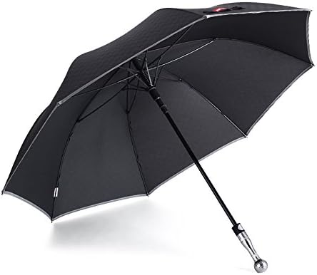 Defense umbrella Umbrella Attack Hammer broken window Outdoors Premium Travel Umbrella - Compact Automatic Open Long Umbrella (BLACK)