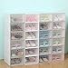 Produktbild Foldable Clear Plastic Shoe Boxes Case Stackable Tidy Display Storage Organizer Single Box - White
