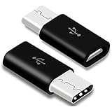 USB-C Adapter,Type C Adapter, [2 in 1 Pack] Convert Micro USB to USB-C,Data Syncing and Charging, Works with Samsung Galaxy S8 / S8+， OnePlus 2 / 3 ， Lumia 950 / 950XL , Huawei P9 ， MacBook Pro 2016 , etc [2 Pack Black]